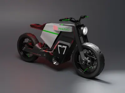 Futuristic Electric Scrambler Low-poly 3D model