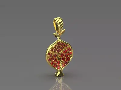 The Pomegranate jewelry gold Pendant Design model jp0032 3D print model