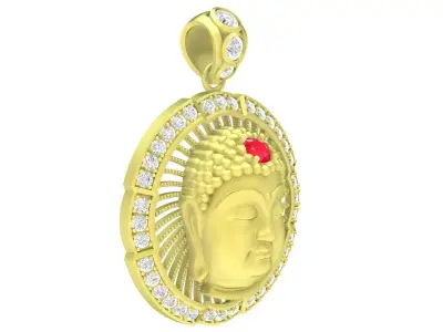 Luxury Buddha Head Halo Pendant Jewelry 3879 3D print model