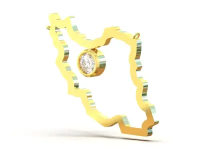 Iran Map stl 3dm jewelry Pendant Model jp0178 3D print model