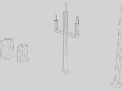 Candle Pack Low-poly 3D model