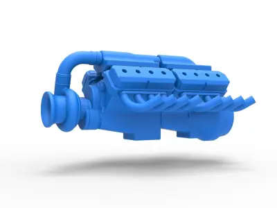 Engine 2 V8 Version 5 Scale 1 to 25 3D print model
