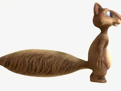 Cartoon Squirrel Low-poly 3D model