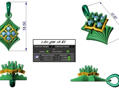 Pendant Earrings combo - 299 3D print model
