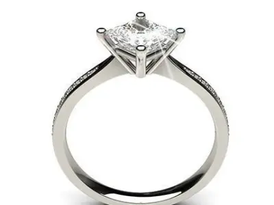 Princess cut Ring 19 3D print model