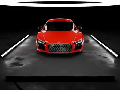 Simple Lighting Automotive Studio Scene Vol 02  3D Blender File 3D model