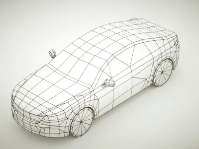Generic Sedan v6 multicolors Low-poly 3D model