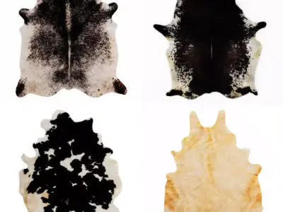 Four rugs from animal skins 01 3D model