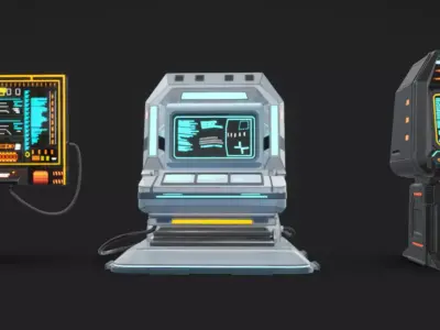SciFi Terminals 20 Low-poly 3D model