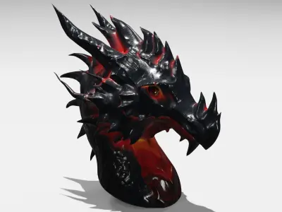 cabezas de dragon  Low-poly 3D model