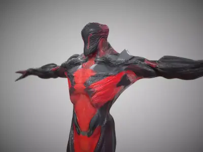 Dark Sci-Fi Warrior Futuristic Character Model 3D model