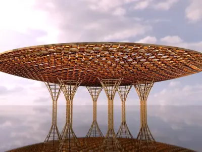 Inverted Canopy architectural structure 3D model
