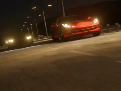 Night Car Track Vehicle Light 3D model Low-poly 3D model