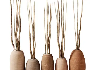 Dry branc vase decor n4 3D model