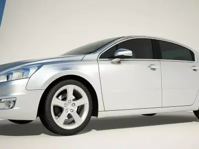 Peugeot 508 free car 3d model low polly Low-poly 3D model