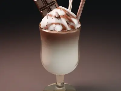 Coffee milkshake 3D model for Advertising 3D model