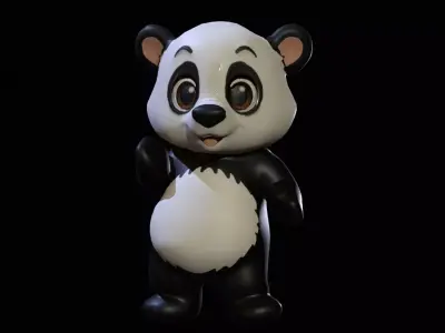Panda mobile ready Low-poly 3D model