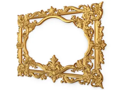 Plaster decorative frame ornament 12 3D model