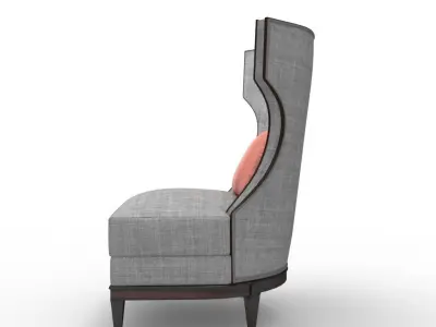 Luxury Demi Wing Chair Low-poly 3D model