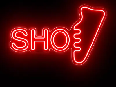 Shoe Neon Sign 3D model