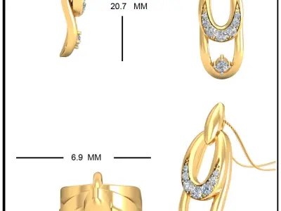 Solitaire Women Pendant 3dm STL OBJ FBX Renders Details 3D print model 69