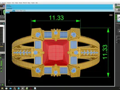 Luxury Square Halo Gemstone Ring 3D Model  4389 3D print model