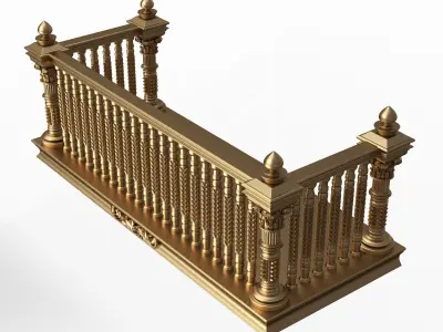 Classic Balcony 03 Low-poly 3D model