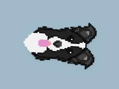 Pixel Border Collie Symbol Low-poly 3D model