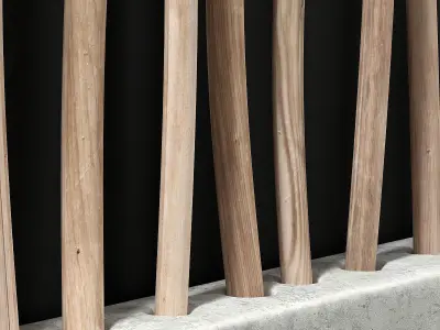 Planter fundament concrete thick branch 3D model