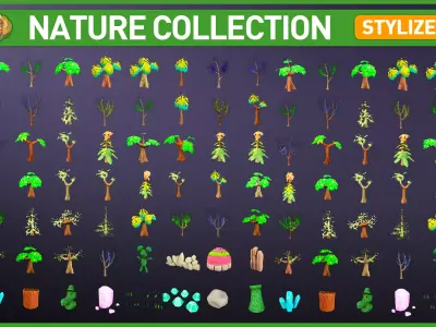 Stylized Nature Collection Low-poly 3D model