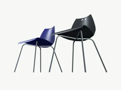 Plastic Chair Low-poly 3D model