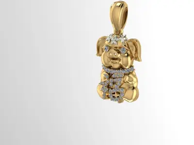 Chinese pig  Golden pig 3D print model by Rithy-Jewelry-design 3D print model