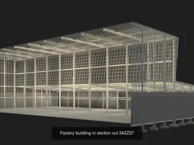 Factory buildings in structure 3D Model Collection