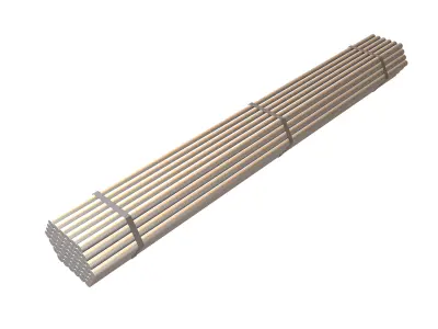 Steel Round Bars v1 001 Low-poly 3D model