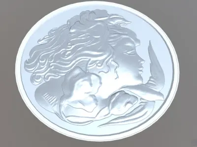 girl face relief  3D model