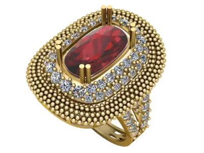 LUXURY GOLDEN RING 3D PRINTABLE MODEL 3D print model