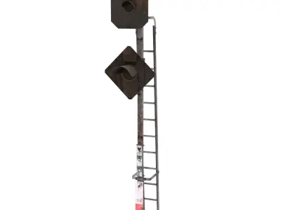 Train Traffic Light Weathered 20 3D model