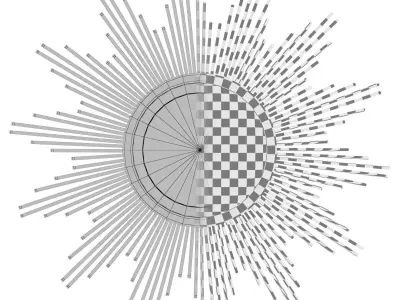 Glasser Metal Starburst Wall Mirror VARK7277 3D model