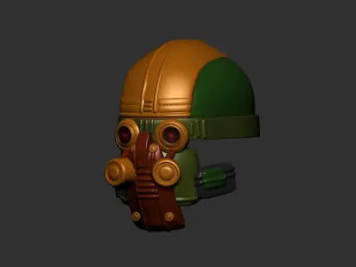 helmet high poly sculpt 3d printable ver 7 3D model 3D model