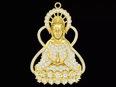 Luxury Diamond Buddha Pendant 3D Model 3297 3D print model