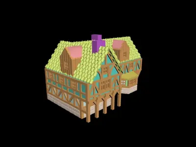 Medieval House 57 3D print model 3D model