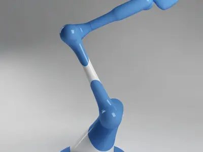 Industrial Robot arm joint  blue and white 3D model