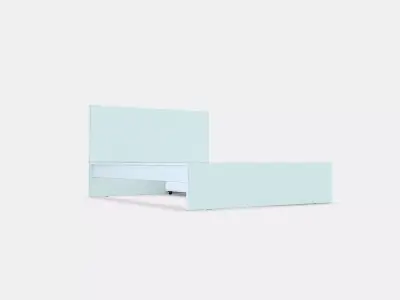 MALM Bed frame high w 4 storage boxes 7 3D model