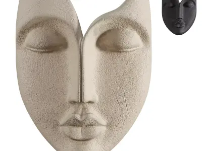 Cream Black Face Wall Art 3D model