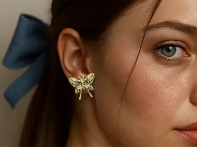 The butterfly stud design royal luxury nobility relief classical 3D print model