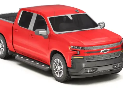 Pickup Car 3-V5 Low-poly 3D model