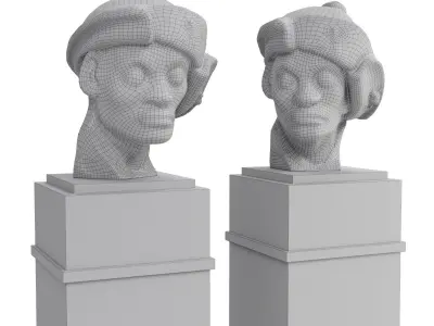 Chinese man bust 3D model