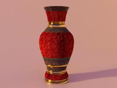 Medieval Flower Vase 6 Low-poly 3D model