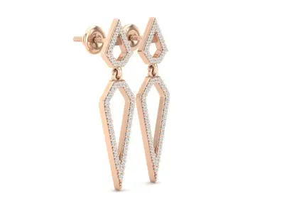 AV 465 Round White Diamond Ladies Dangling Drop Earrings 3D print model