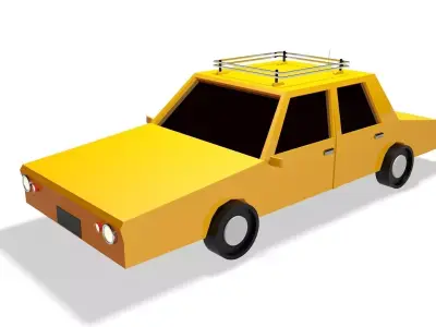 Low Poly Taxi Car 3d Model Free low-poly 3D model